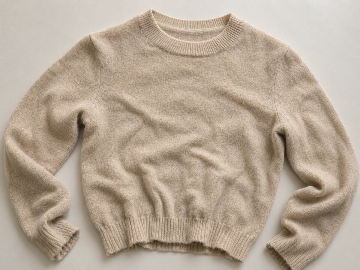A cashmere sweater shrunk and misshapen after washing
